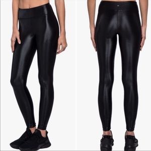 Koral Black Shiny High-Waist Leggings
